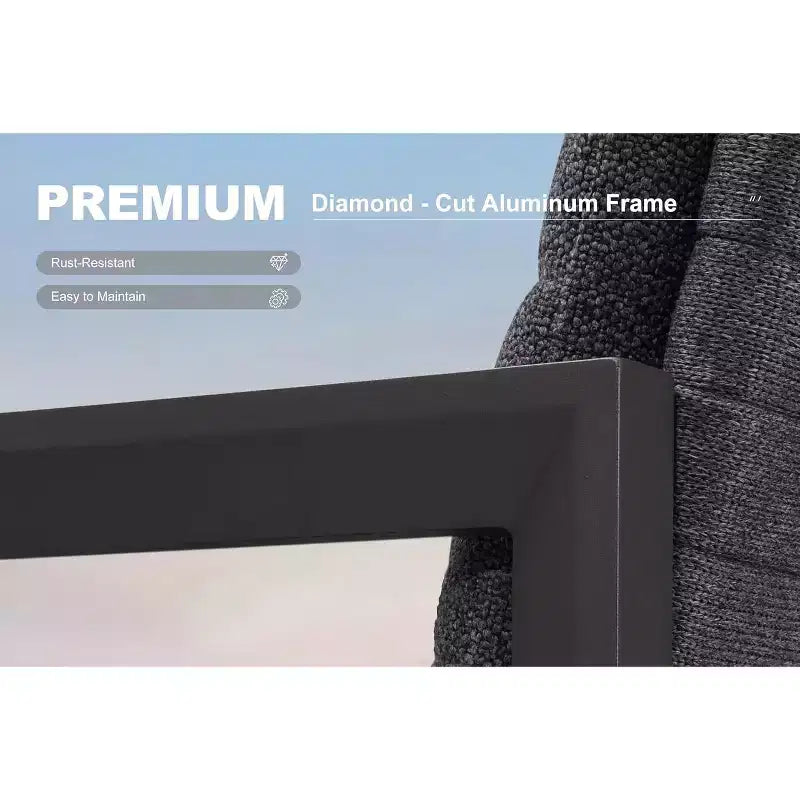 PURPLE LEAF luxuriöses Outdoor-Essgruppe aus Aluminium mit Tisch und Stühlen sowie abnehmbaren, dicken Sitzkissen