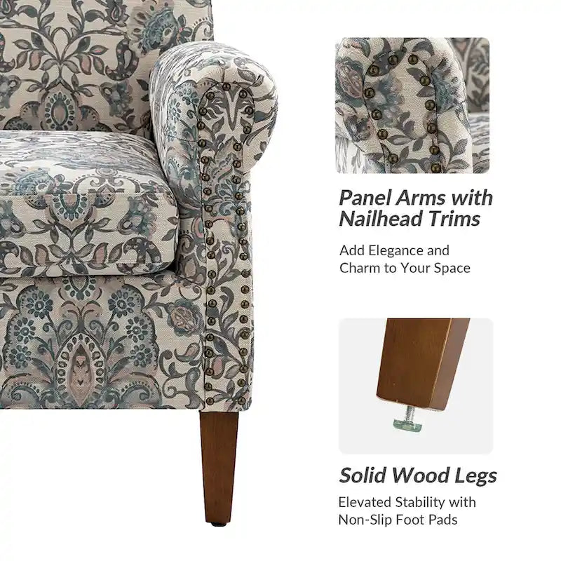 Giampiero Wohnzimmer-Sessel mit Ziernägeln, 2er-Set von HULALA HOME
