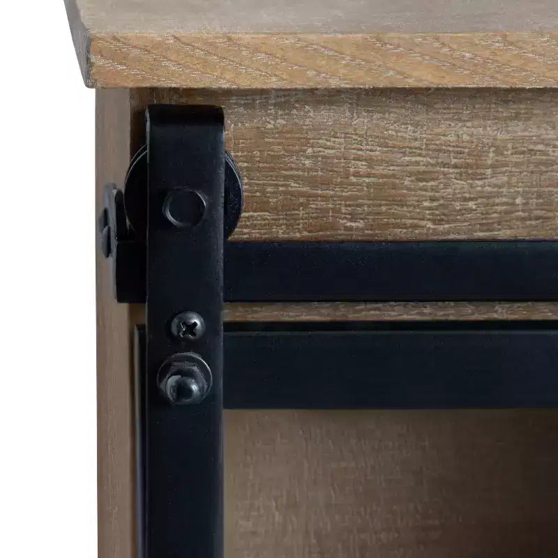 30 x 28 Barnhardt Dekorativer Wandhängeschrank aus Holz mit 2 Glasschiebetüren, Rustikales Braun - Kate & Laurel All Things Decor: Metallrahmen
