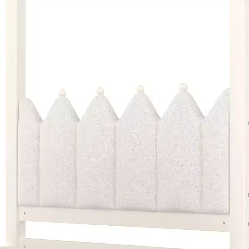 Doppel-/Einzelbett-Plattformbett mit Ausziehbett, Prinzessinnen-Himmelbett aus Holz mit 3 Schubladen, Stauraumbett mit gepolstertem Kopfteil für das Schlafzimmer