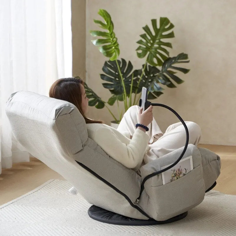 Ergonomischer, drehbarer Gaming-Bodenstuhl mit Neigungsfunktion