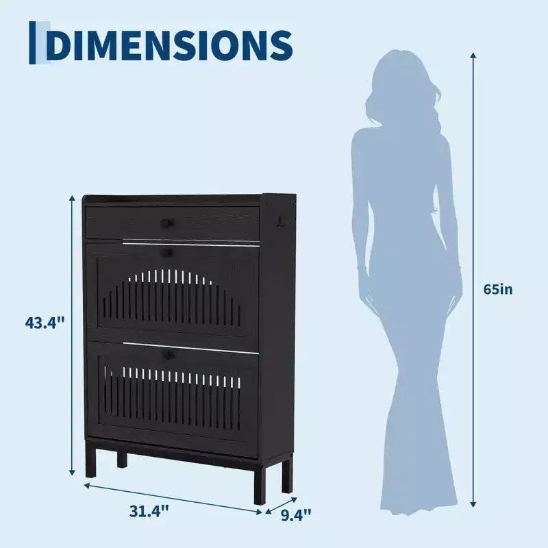 Moderner Schuhschrank aus Holz, verstellbarer Regalboden, freistehendes modernes Design, für Flur, Wohnzimmer