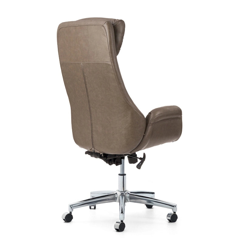 Glitzhome 48-Zoll Mid-Century verstellbarer Drehstuhl aus Kunstleder fürs Büro