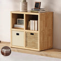 Modernes horizontales 8-faches Holzregal in Natur-Optik