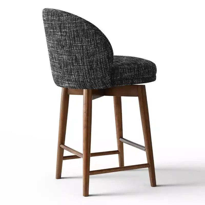 2er-Set moderne drehbare Tresenhocker mit gepolsterter Sitzfläche, 360° rotierbare Stühle für Kücheninsel oder Hausbar mit Massivholzbeinen - Panipeachy