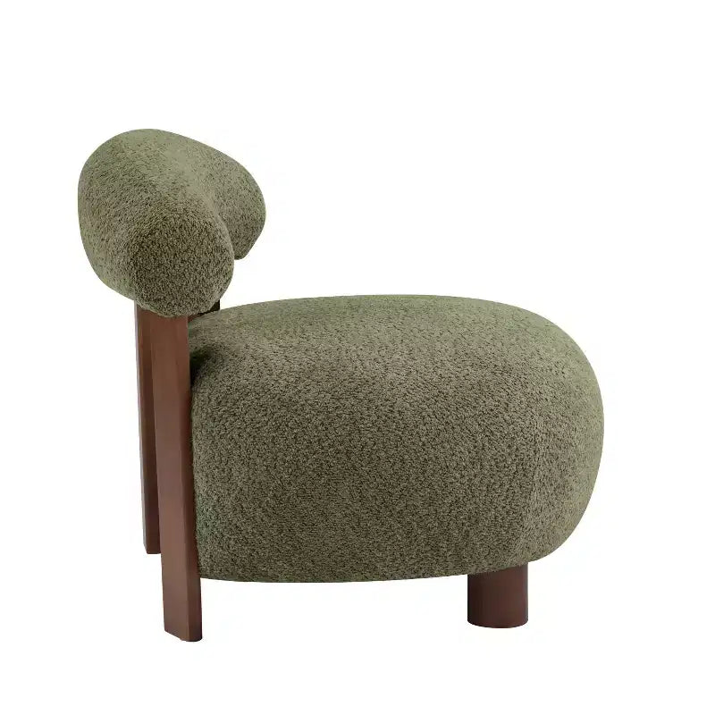 Christopher Knight Home Gareth moderner Akzent-Slipper-Sessel aus Holz mit Bouclé-Polsterung