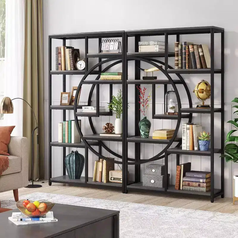 Lantine 5-Ebenen-Bücherregal mit 9 offenen Ablagefächern