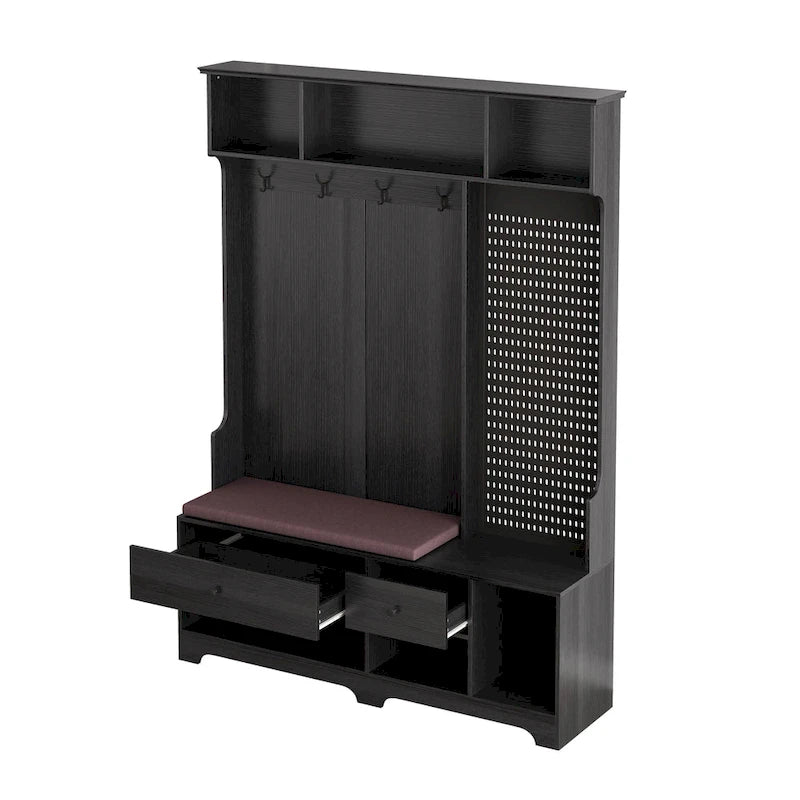 GDFStudio – Finn Multifunktionale Garderobe mit Schuhbank, Lochwand und viel Stauraum