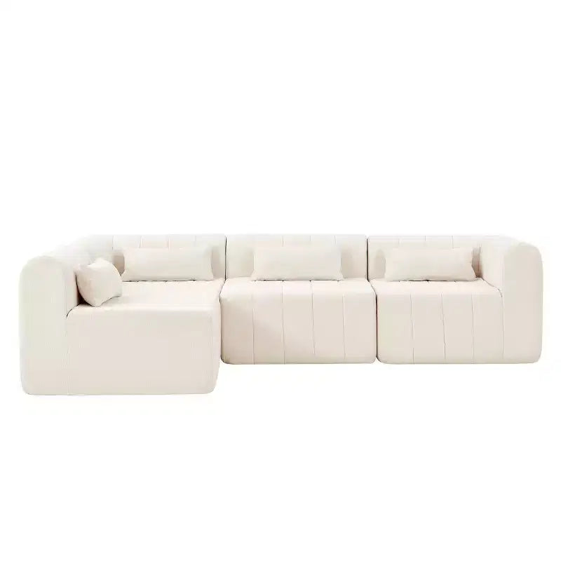 145.5 Modernes, wandelbares Ecksofa, Polster-Ecksofa für 4 Personen mit Schaumstoffkern, L-förmiges Wohnzimmer-Sofa-Panipeachy