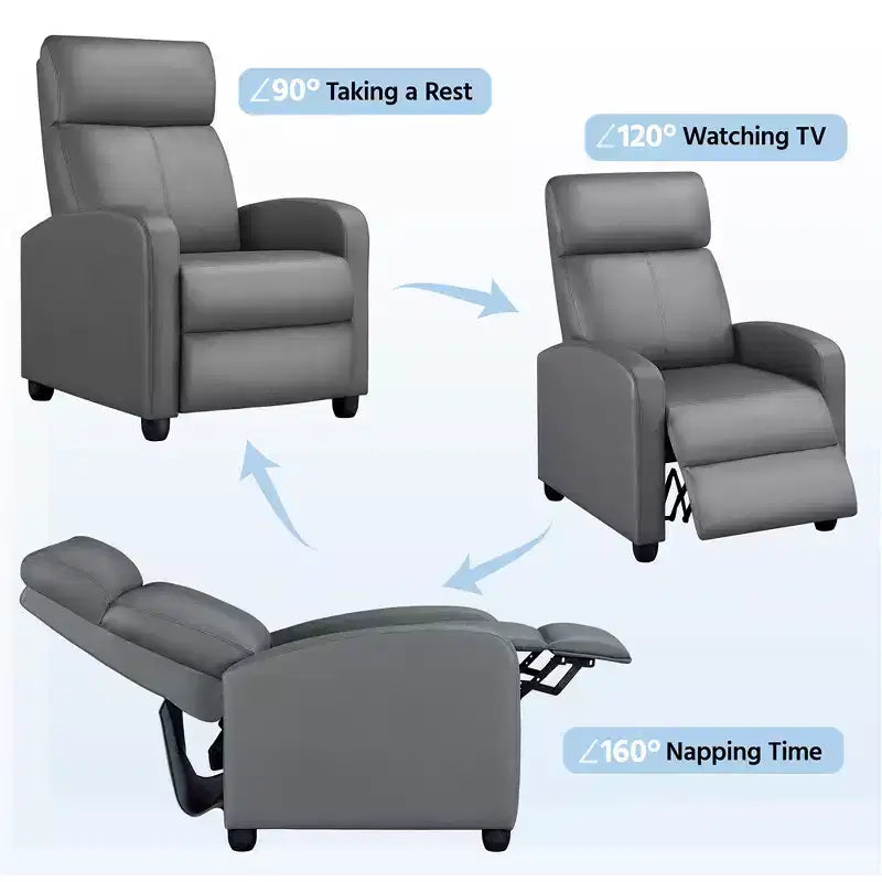 Yaheetech 2er-Set moderne Relax-Sofas aus PU-Leder für Wohnzimmer und Schlafzimmer