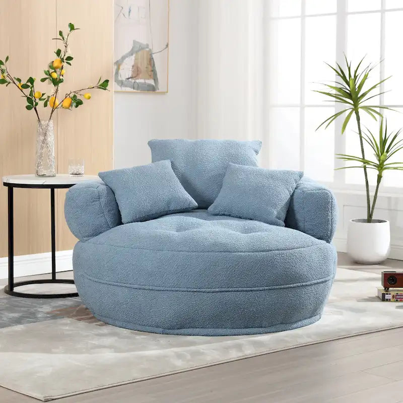 Runder Loungesessel – Weiß/Blau/Grau/Gelb/Orange/Rosarot/Marineblau/Grün, Einzel- & Doppelsitz