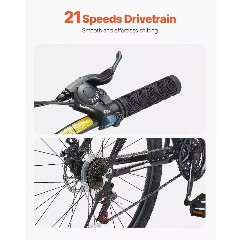 29-Zoll-Mountainbike mit Frontfederung, 21-Gang-Aluminiumrahmen mit doppelten Scheibenbremsen