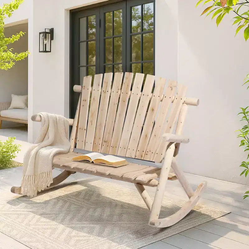 Karl Home | 47 Zoll hohe Outdoor-Schaukelbank aus Massivholz