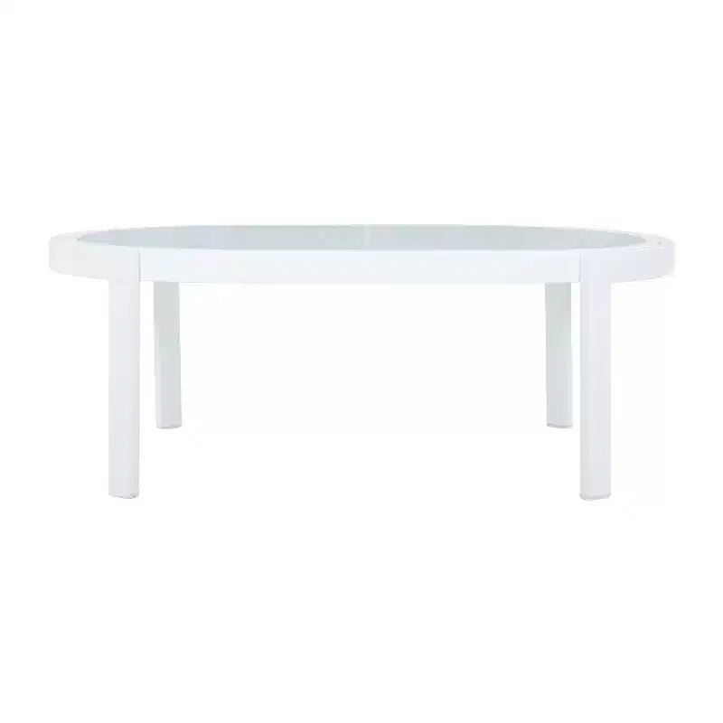 Christopher Knight Home Althea 5-teilige moderne, geschwungene Aluminium-Lounge-Garnitur für den Außenbereich mit Glastisch