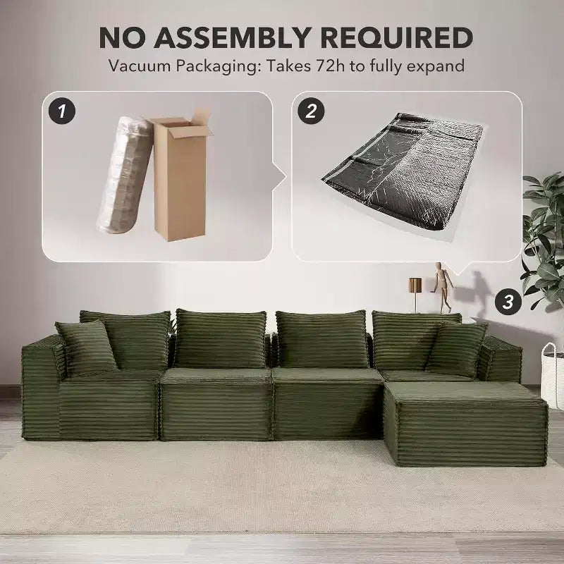 107/ 137 modulares Cloud-Sofa-Element, tiefes, rahmenloses Sofa, wandelbares, bequemes Bodensofa mit Hockern und Memory-Schaumstoff