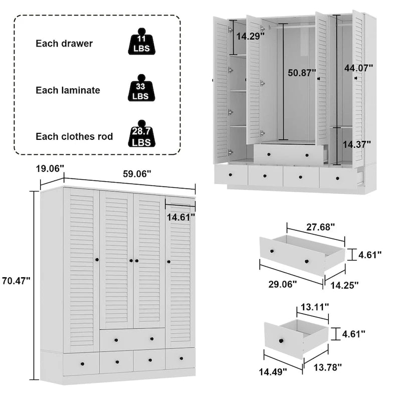 Schlafzimmer Kleiderschrank Garderobe Kleiderschrank Kleiderstange Schublade