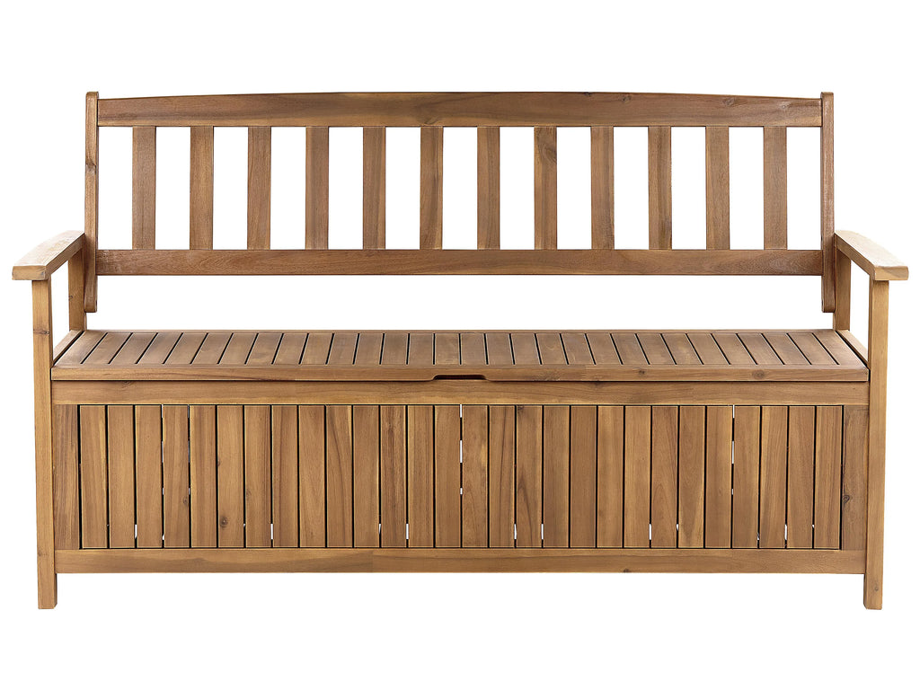 Gartenbank 160 cm mit Stauraum Akazienholz Braun