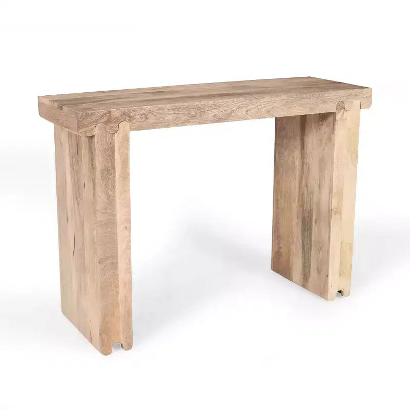 Whisen minimalistischer Konsolentisch im Landhausstil aus Mangoholz & Flurtisch mit verdickter Tischplatte