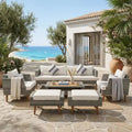 Whisen 6-teiliges Allwetter-PE-Geflecht-Sofaset, Outdoor-Rattan-Sofa mit Doppelkissen