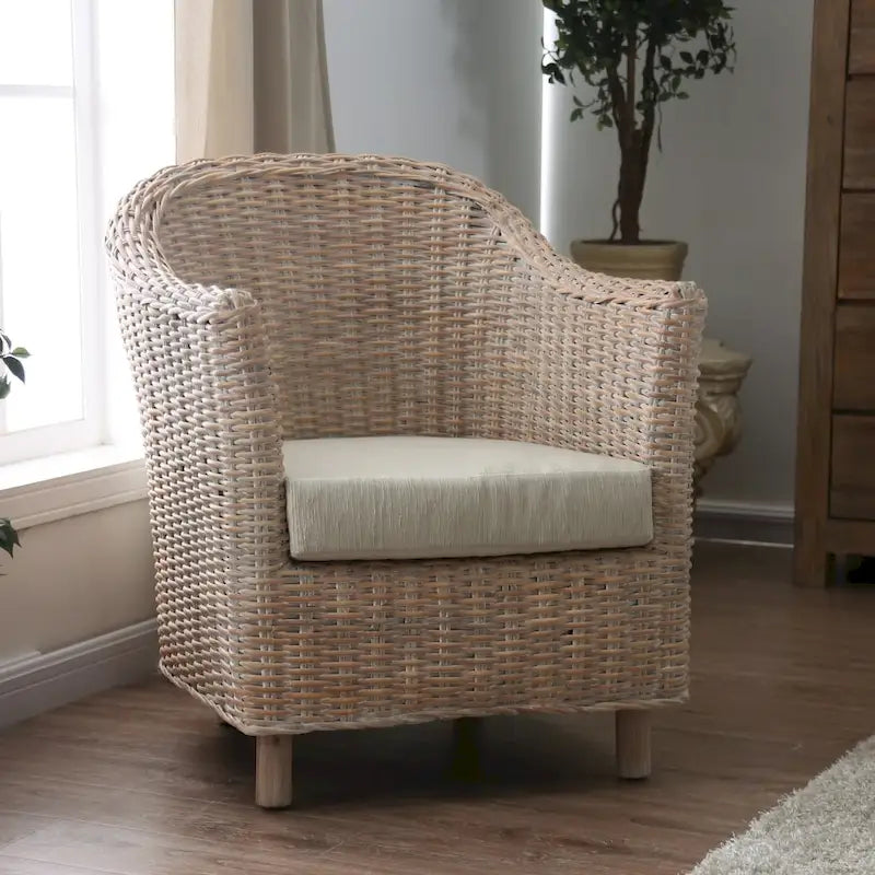 Furniture of America Lali Rustikaler Kubu-Rattankorb-Sessel