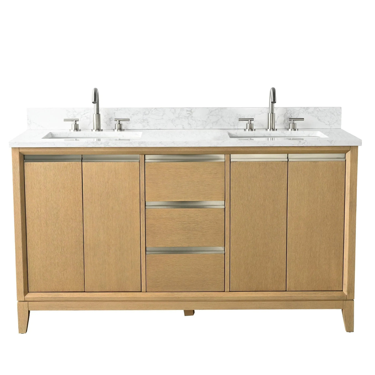 Vanity Art Badezimmerschrank mit Keramikwaschbecken und Platte aus technischem Marmor
