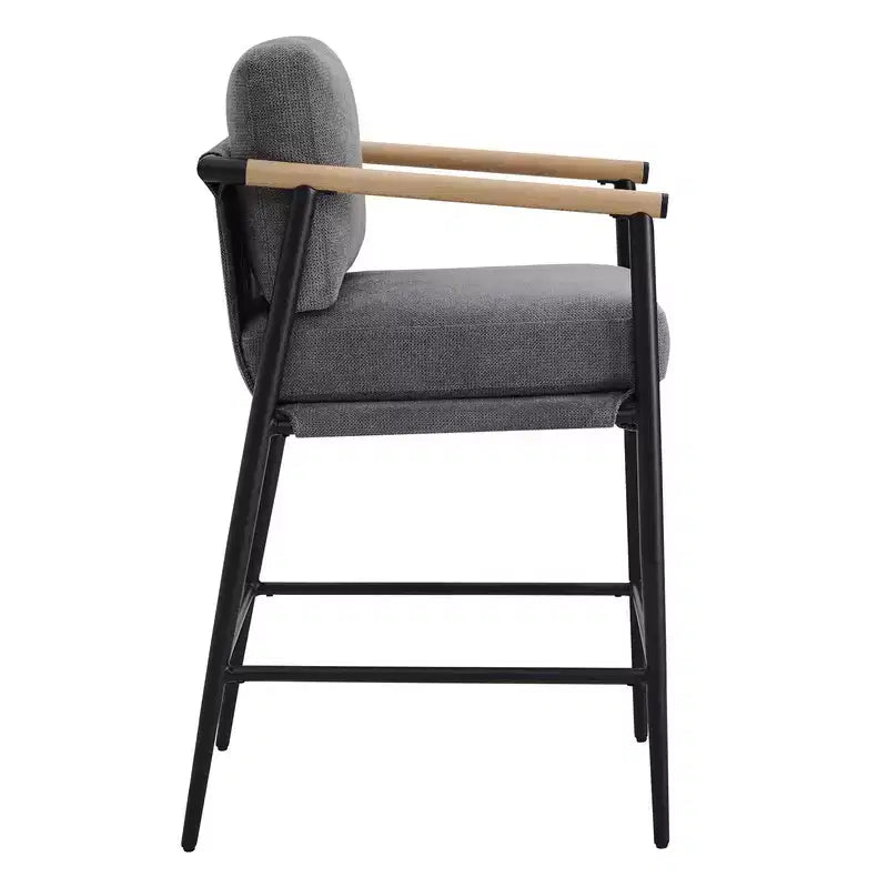 Spruce&Spring Moderne Tresenhocker mit Armlehnen & Metallgestell, 2er-Set