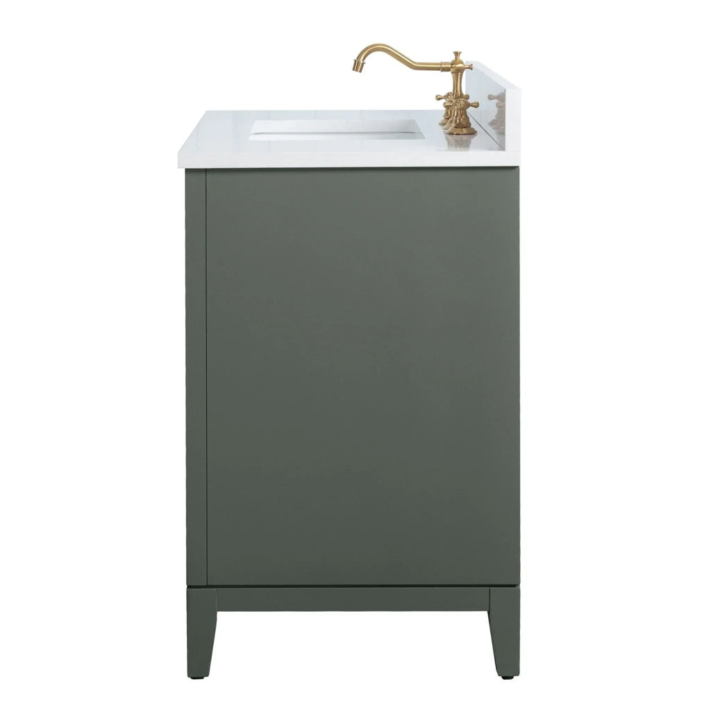 Vanity Art Badezimmerschrank mit Keramikwaschbecken und Platte aus technischem Marmor
