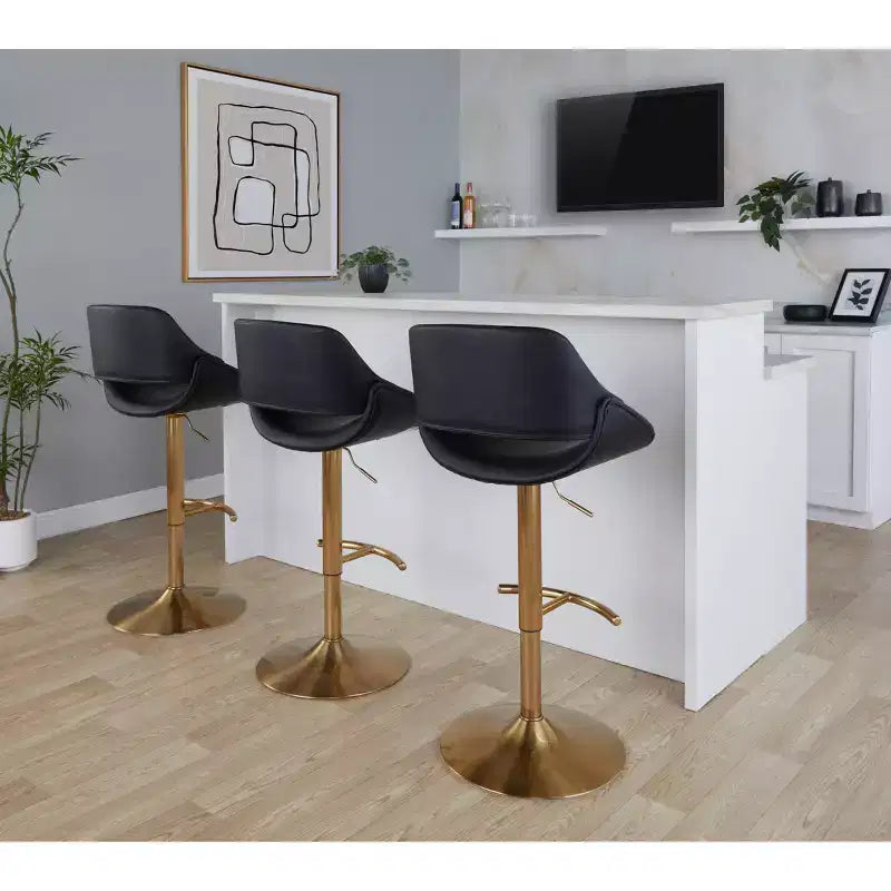 LumiSource 2er-Set Fabrico Verstellbare Barhocker PU