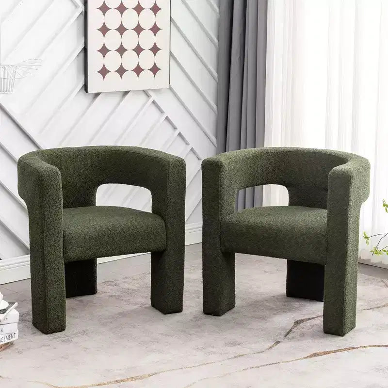 2er-Set 28 breite Polster-Sessel mit Bouclé-Bezug – Kinwell