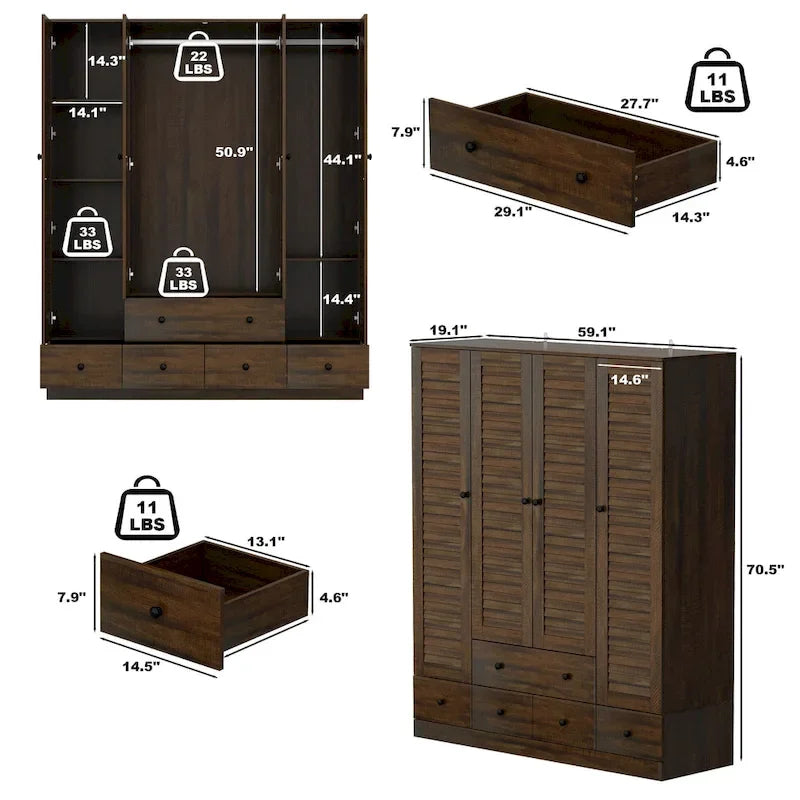 Schlafzimmer Kleiderschrank Garderobe Kleiderschrank Kleiderstange Schublade