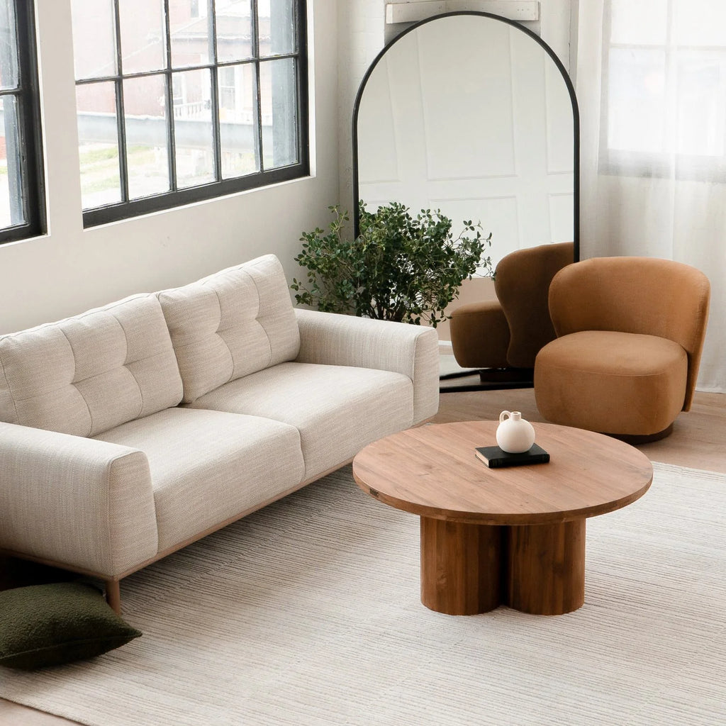 Moderner Teak-Couchtisch mit runder Form – Wohnzimmer | 39