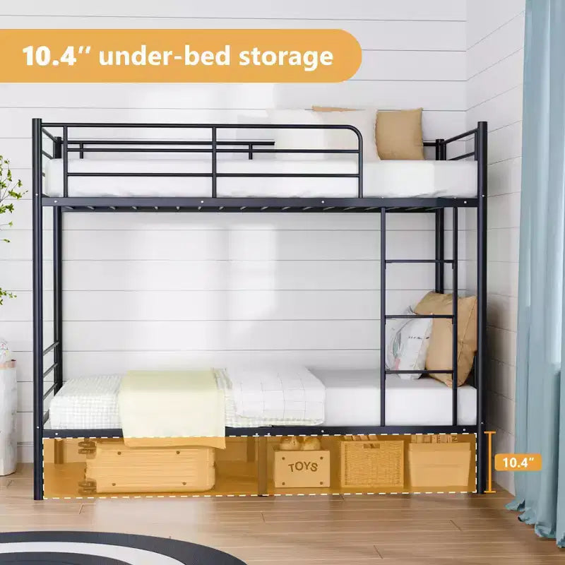 Karl Home Etagenbett aus Stahl für zwei Personen, mit Leiter, für Schlafzimmer oder Wohnheimzimmer, für Kinder und Erwachsene