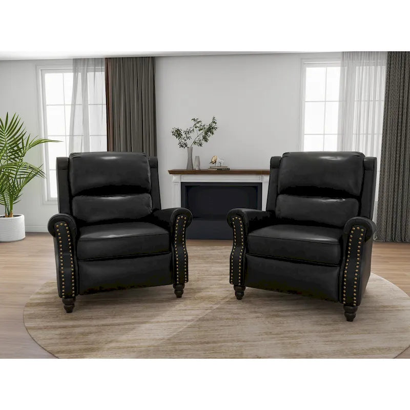 2er-Set moderner Polster-Relaxsessel mit Kunstleder/Stoffbezug