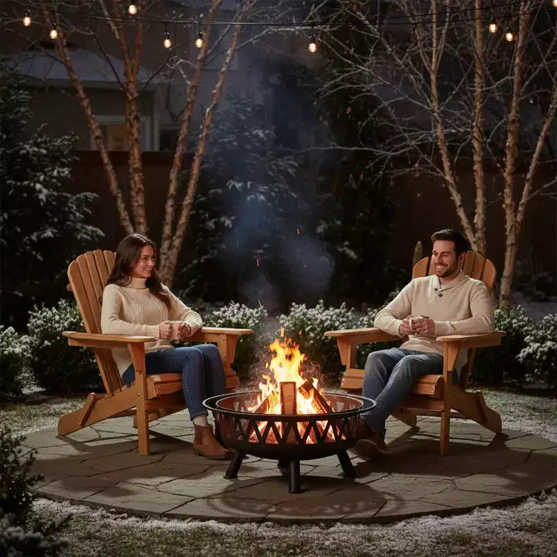 2er-Set klappbare Adirondack-Gartenstühle aus Holz mit Rückenlehne, Holz-Terrassenstuhl für Garten und Hinterhof