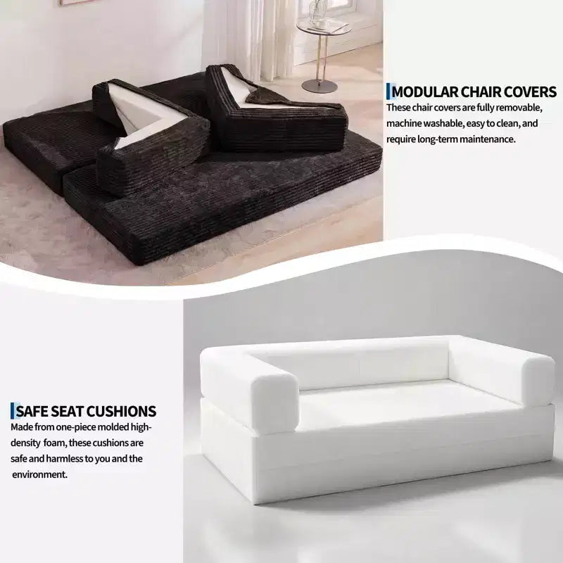 80,7" 5-in-1 ausklappbares Schlafsofa ??Kordsamt, 544 kg, keine Montage erforderlich