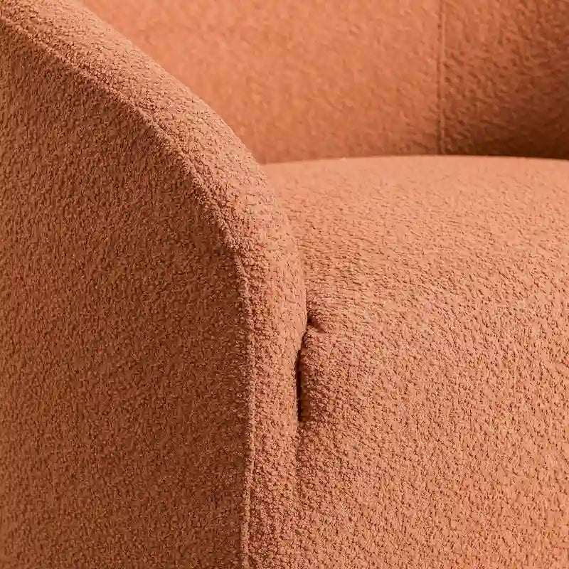 KINWELL 32 W Bouclé-gepolsterter drehbarer Fasssessel (2er-Set)