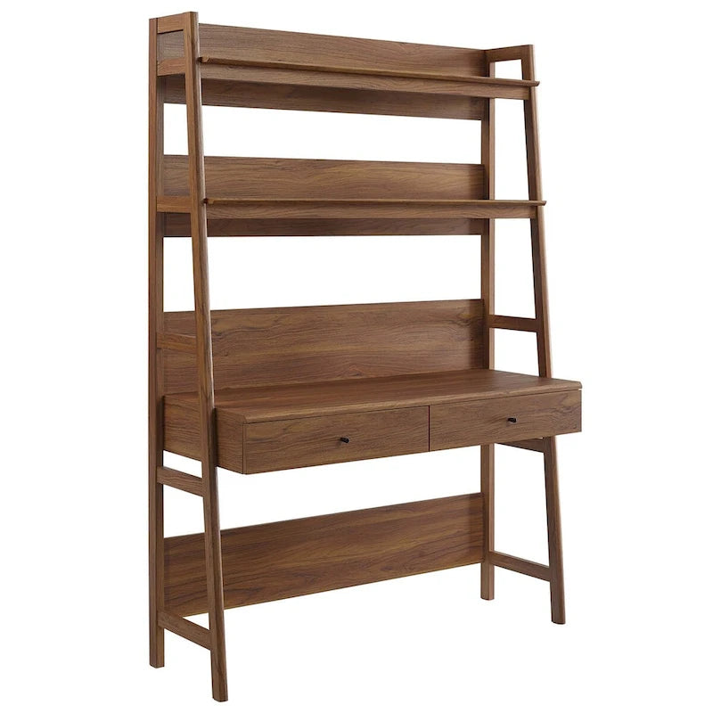 Schreibtisch mit Bücherregal und Schubladen