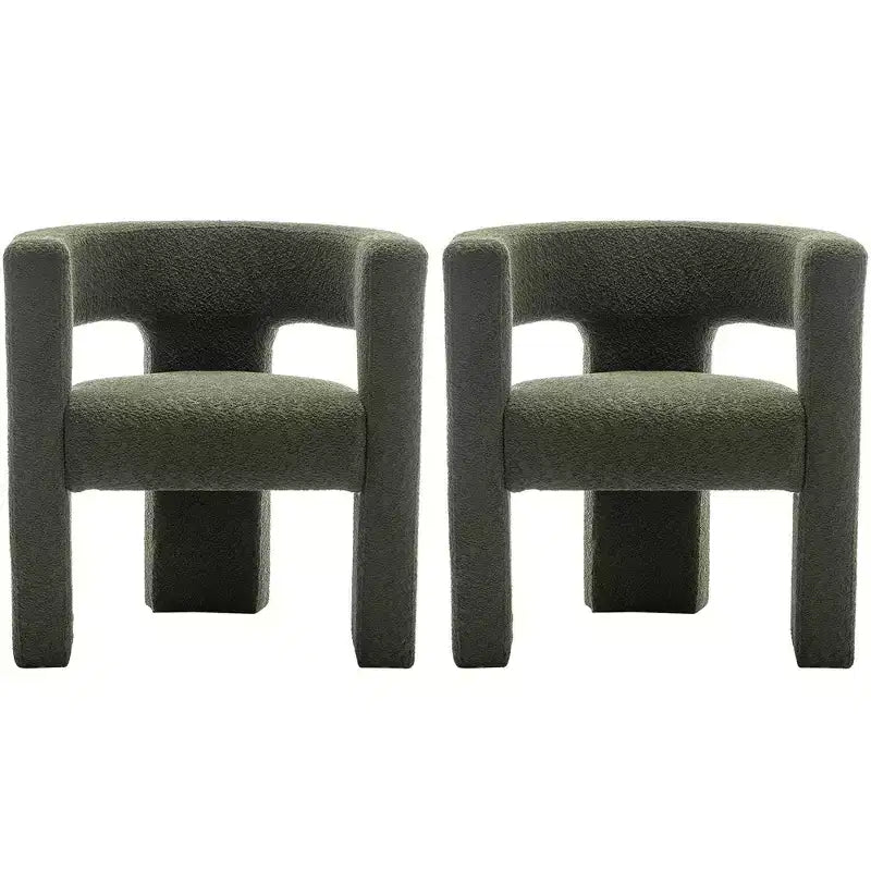 2er-Set 28 breite Polster-Sessel mit Bouclé-Bezug – Kinwell