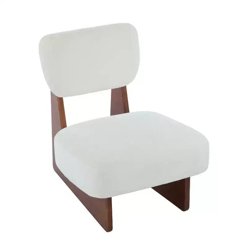 Set aus 2 modernen beigen Loungesesseln mit Polyesterbezug, stabilem Holzgestell, für verschiedene Räume