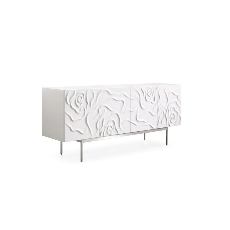 Modernes Sideboard in Weiß Hochglanz mit Soft-Close-Türen