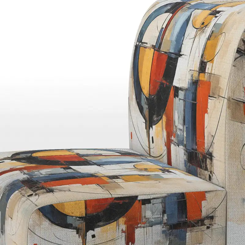 Designart Colorful Mid Century Abstract Fusion I Polsterter Mid-Century Akzentsessel und Mid-Century Modern Sessel