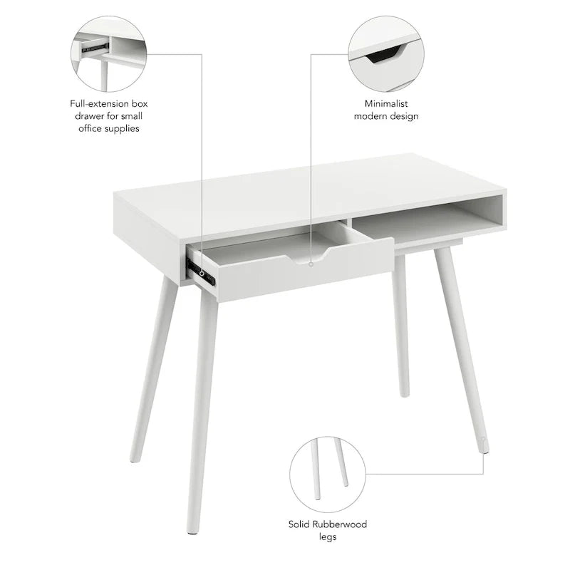 Bush Furniture Nora 40 Zoll breiter Schreib- und Computertisch mit Stauraum