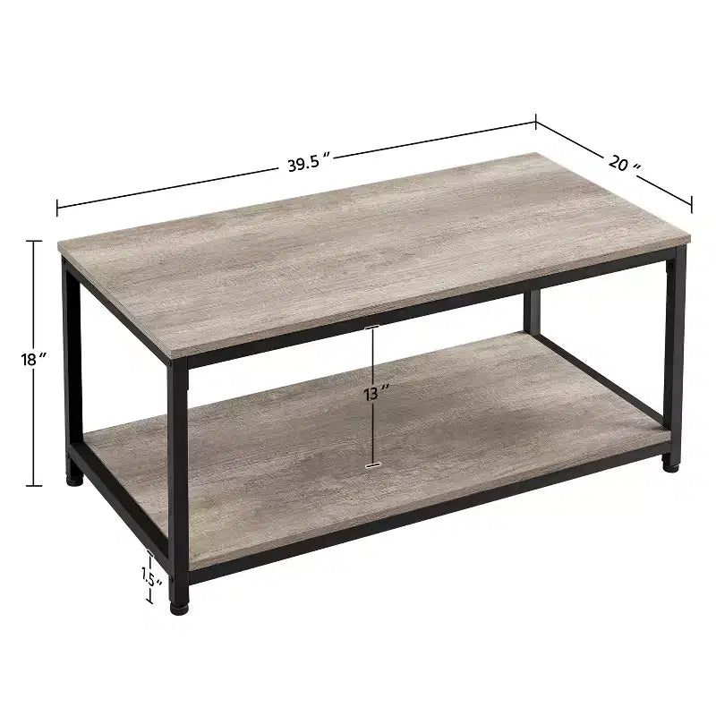 Yaheetech Industrie-Couchtisch aus Holz mit Ablagefach für das Wohnzimmer
