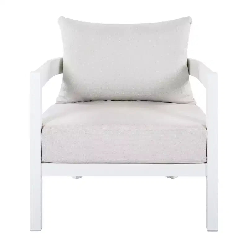 Christopher Knight Home Althea 5-teilige moderne, geschwungene Aluminium-Lounge-Garnitur für den Außenbereich mit Glastisch
