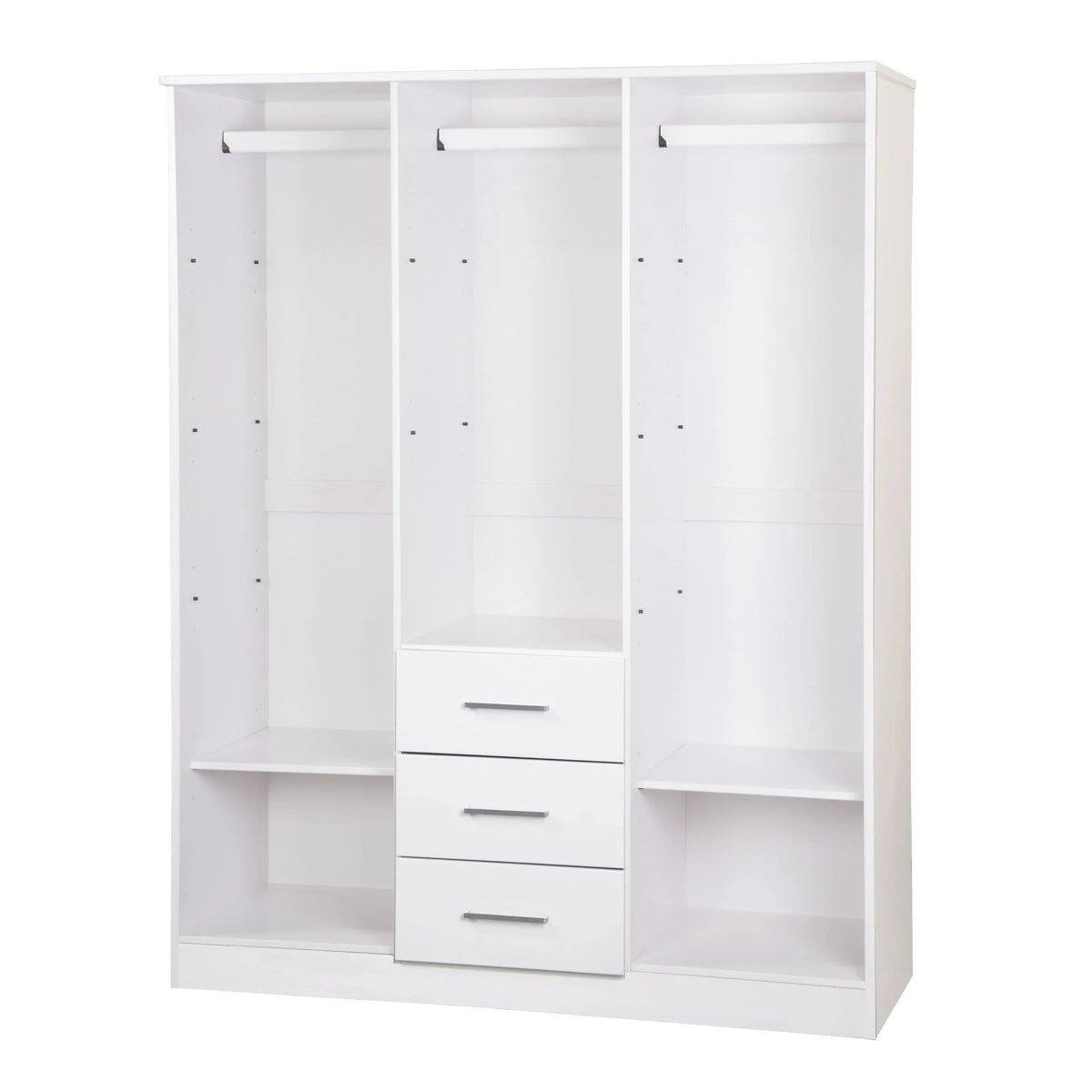 Palace Imports 100% Massivholz Cosmo Kleiderschrank mit 3 Türen mit Massivholz- oder Spiegeltüren