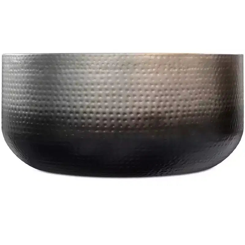 Kacy 36 Zoll breiter, moderner Couchtisch aus Metall in Silber-Ombré, montiert