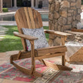 Okak Rustikaler Adirondack-Schaukelstuhl, Premium Akazienholz-Akzentstuhl, 1 Stk., Outdoor-Relaxsessel für Veranda, Garten & Hinterhof, Natur