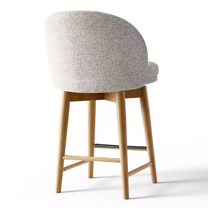 2er-Set moderne drehbare Tresenhocker mit gepolsterter Sitzfläche, 360° rotierbare Stühle für Kücheninsel oder Hausbar mit Massivholzbeinen - Panipeachy
