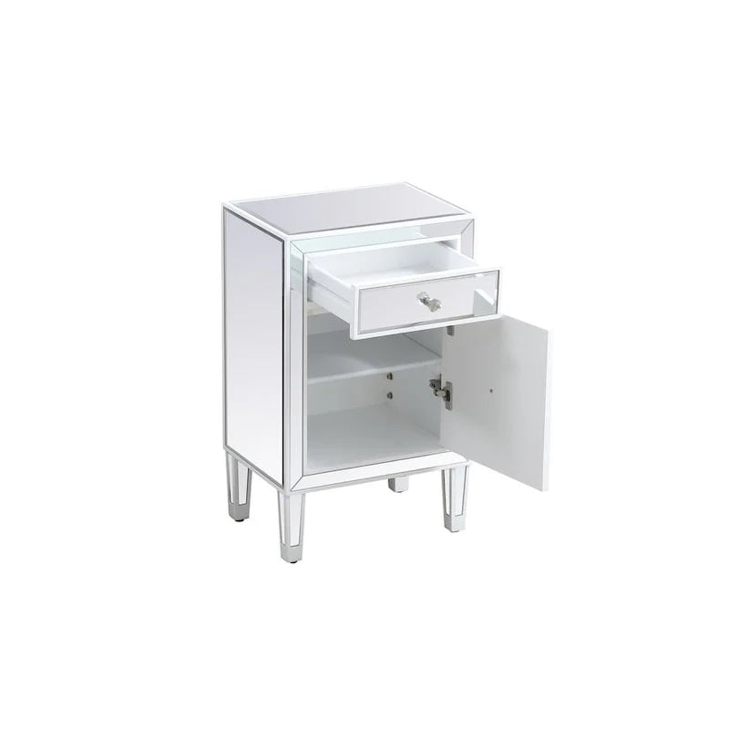 Reflexion Collection, 46 cm breiter, verspiegelter Nachttisch mit 1 Schublade in Rosa