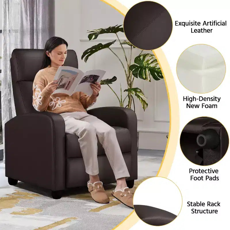 Yaheetech 2er-Set moderne Relax-Sofas aus PU-Leder für Wohnzimmer und Schlafzimmer